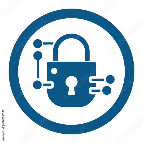 Cyber security padlock network data protection icon