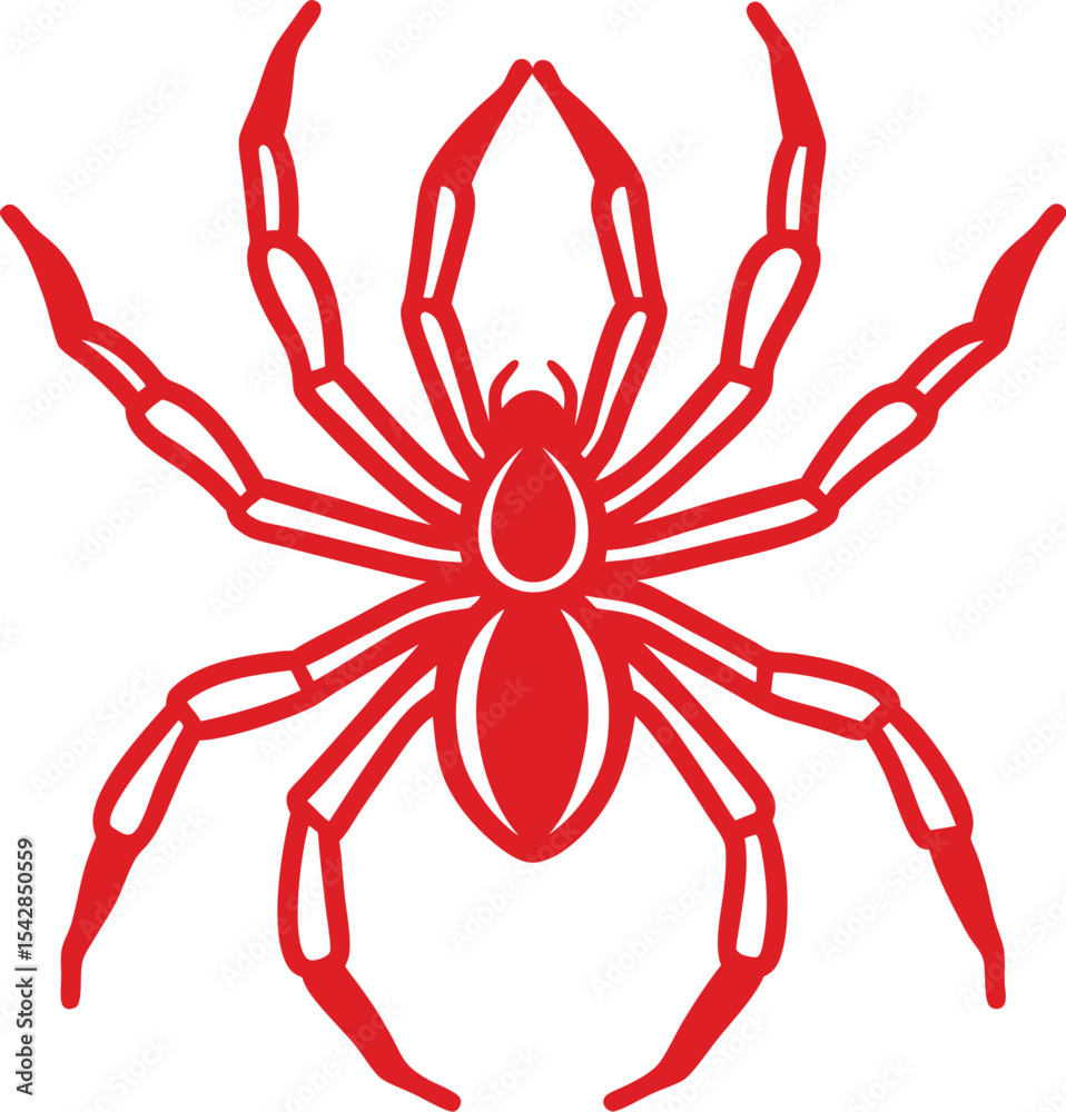 Obraz premium red Spider isolated on white background