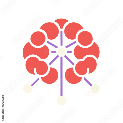 Abstract brain network connection icon