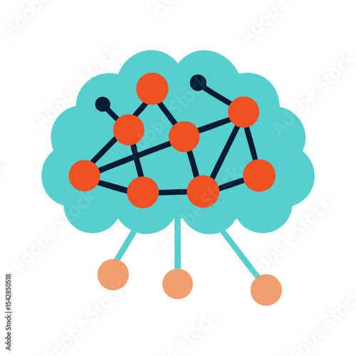 Abstract brain network connection graphic