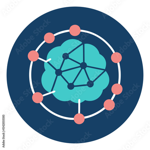 Network connections brain mindmap concept illustration