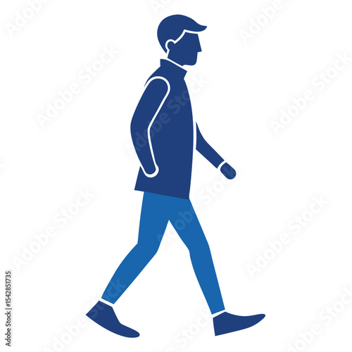 silhouette walkings on white background