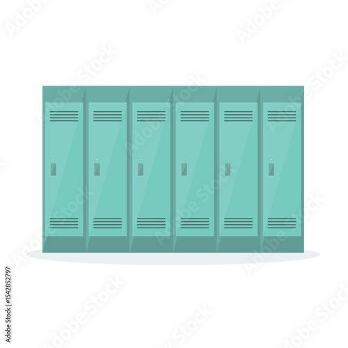 Icon of green school lockers for storing textbooks, things. Lockers for the dressing room.