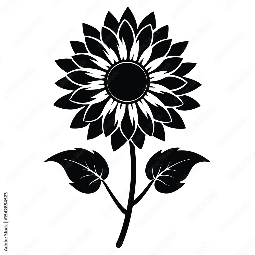 Fototapeta premium sunflower sticker on white background