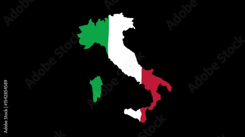 Italian Flag Animation, Italy Flag Map Waving Video 