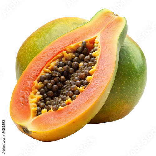 Papaya Fruit Isolated on White Background
 photo