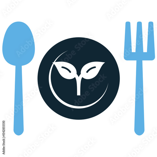 Organic food icon vector representing natural, healthy, and sustainably produced meals. Great for clean eating, eco-friendly products, and wholesome nutrition.