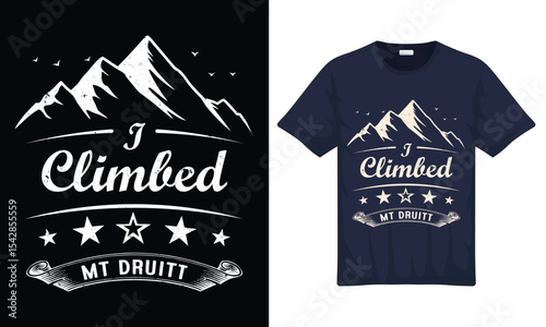 National Mountain Climbing day 2025 and  A striking design showcasing a mountain peak motif, accompanied by text. Perfect for apparel, conveying themes of adventure and outdoor pursuits.