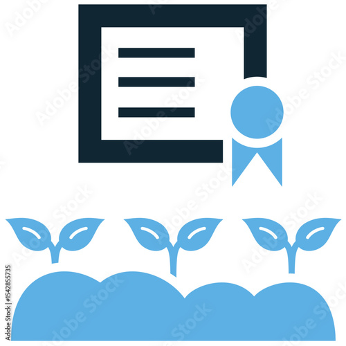 Farm certified icon vector signifying quality and origin. Perfect for organic products, sustainable agriculture, food safety, ethical sourcing, and trusted brands.