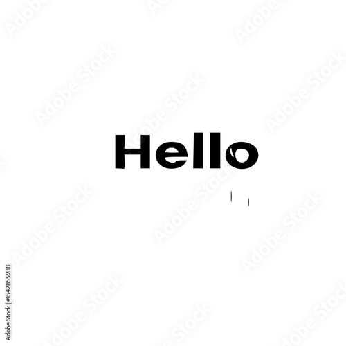 Hello Text Vector | Minimal Bold Typography Design for Greeting Cards, Posters, and Branding

