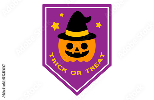 ハロウィンのフレームベクターイラスト トリックオアトリート