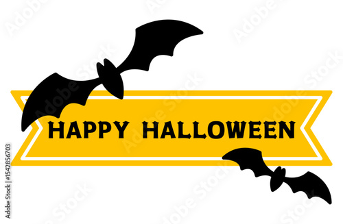 ハロウィンのフレームベクターイラスト ハッピーハロウィン