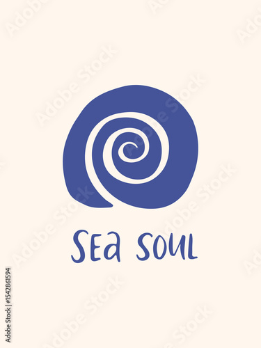 Hand drawn whimsical seashell poster