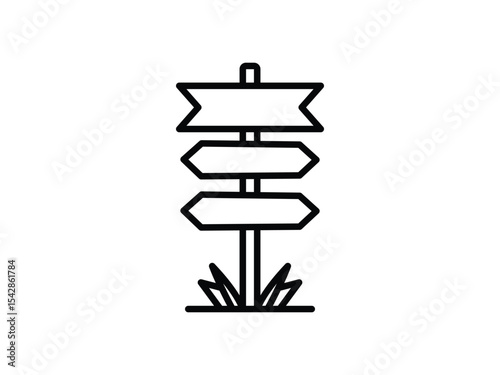 vector illustration of wooden signpost
