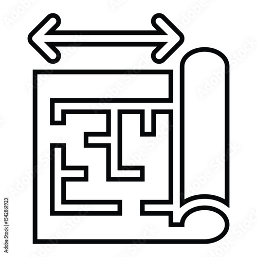 blueprint set line icon design. blueprint set thin black outline symbol vector illustration. editable stroke icon on transparent background.