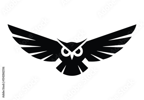 Majestic Owl Wings Spread Powerful Bird Symbol