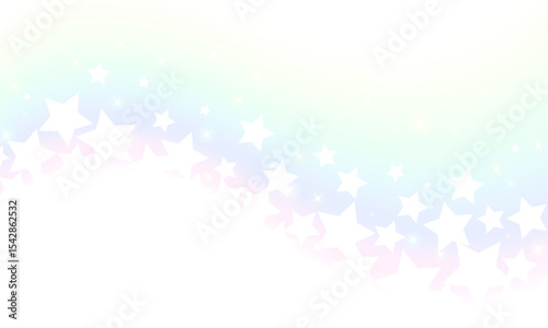 虹色のグラデーションとたくさんの星のイラスト