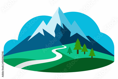 Majestic Mountain Landscape Winding Road to the Peaks