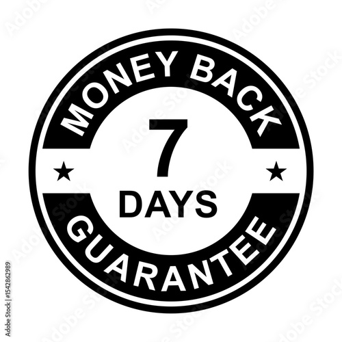 7 days money back guarantee icon vector for graphic design, logo, website, social media, mobile app, UI illustration