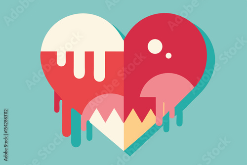 Abstract Melted Heart A Modern Geometric Love Illustration