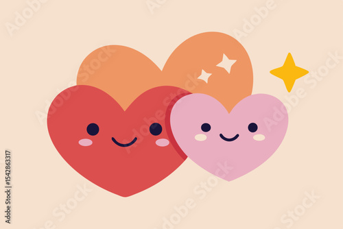 Adorable Cartoon Hearts A Sweet Illustration of Love and Affection