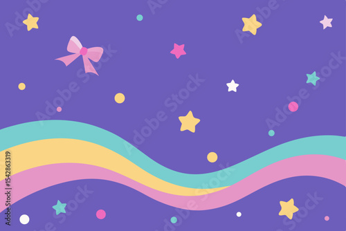 Whimsical Pastel Rainbow and Stars Background Cute Design for Dreamy Projects
