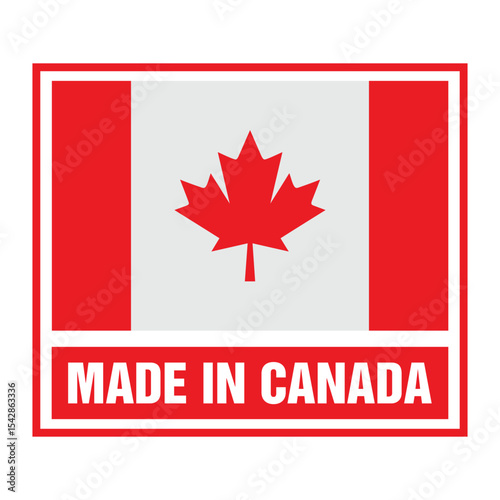 Made in Canada stamp design logo design vector template