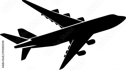 Airbus A380 Double-Decker Aircraft Silhouette Vector Illustration