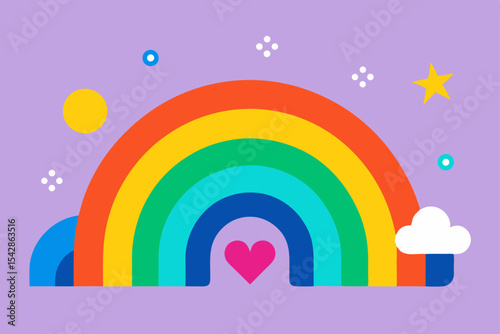 Vibrant Rainbow Illustration A Symbol of Hope, Joy, and Love
