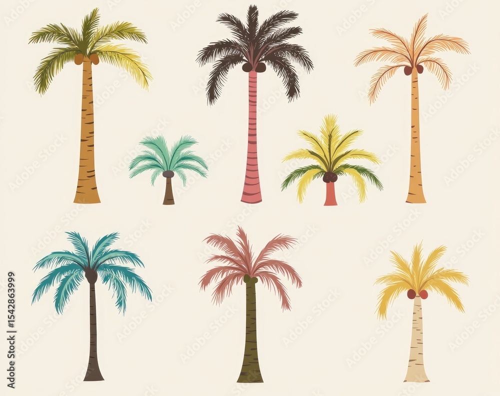 Obraz premium Colorful palm trees