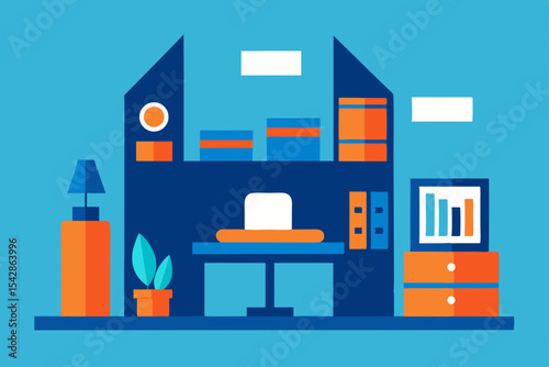 Modern Office Workspace Design  Efficiency and Style in a Functional Home Office Setup