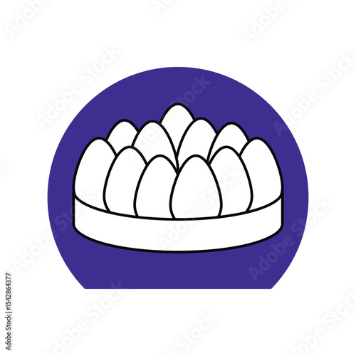 Eggs lineal color line icon with white background vector stock illustration