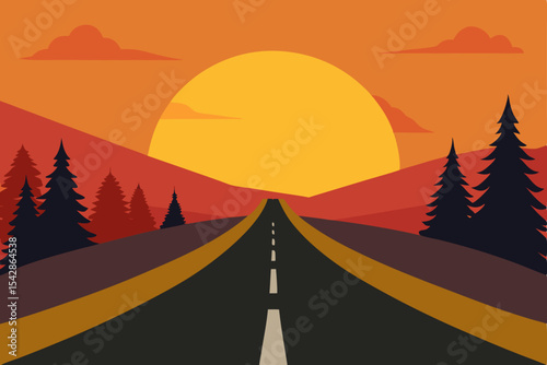 Sunset Road Trip A Journey into the Golden Hour Landscape