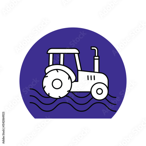 farming lineal color line icon with white background vector stock illustration