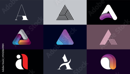 collection of modern creative stylish a letter logo design