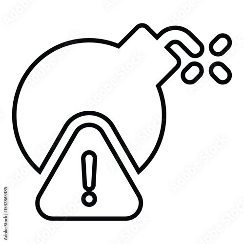 bomb threat line icon design. bomb threat thin black outline symbol vector illustration. editable stroke icon on transparent background.