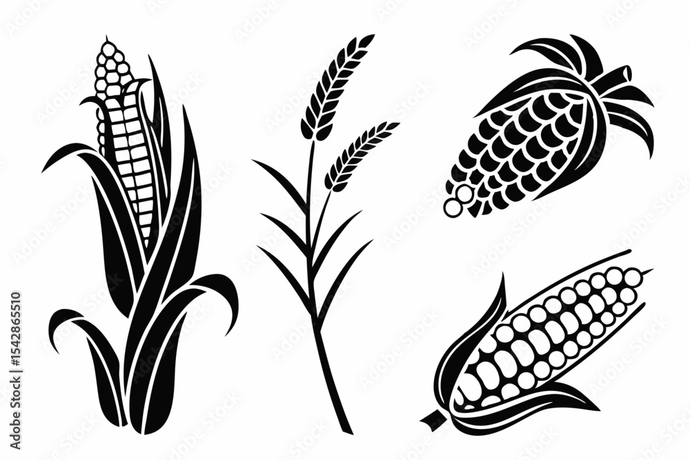 Naklejka premium wheat ears vector