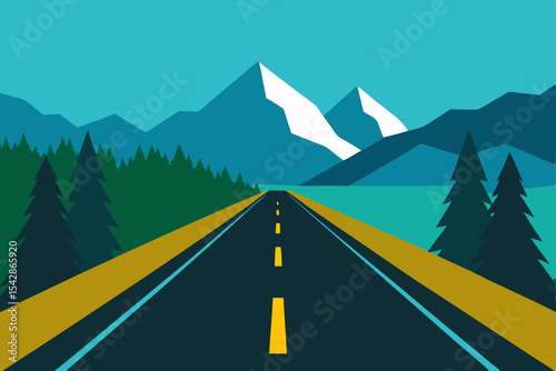 Open Road Adventure Journey to Mountain Peaks and Serene Lakes