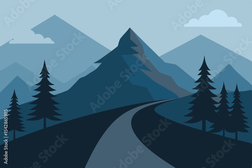 Serene Mountain Road A Journey Through Majestic Peaks and Tranquil Landscapes