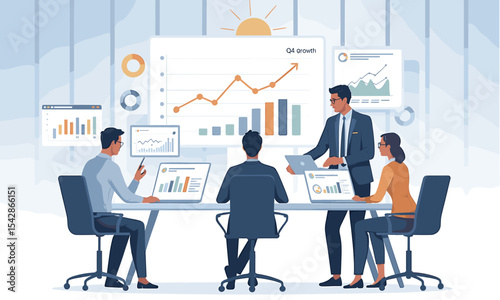 Business Team Discussing Q4 Growth Projections