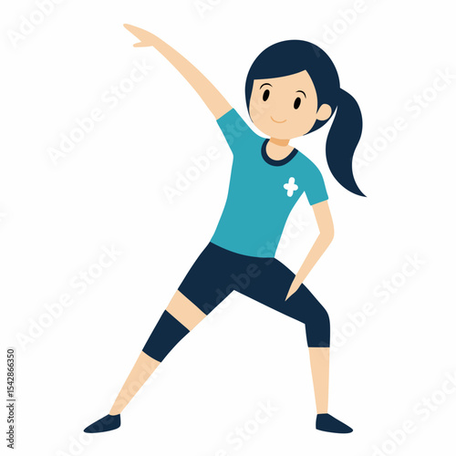 Fitness Girl Stretching  Workout Exercise and Healthy Lifestyle Illustration
