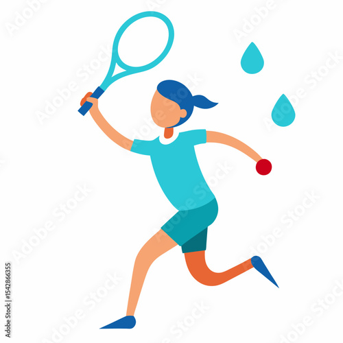 Energetic Tennis Player in Action Sweat, Speed, and Skill