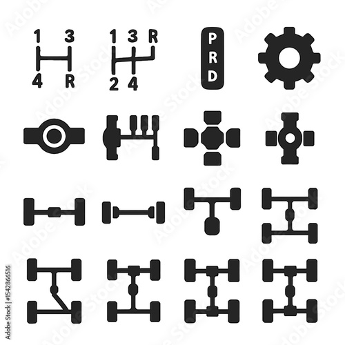 Diverse Automotive Drivetrain Components Illustrated