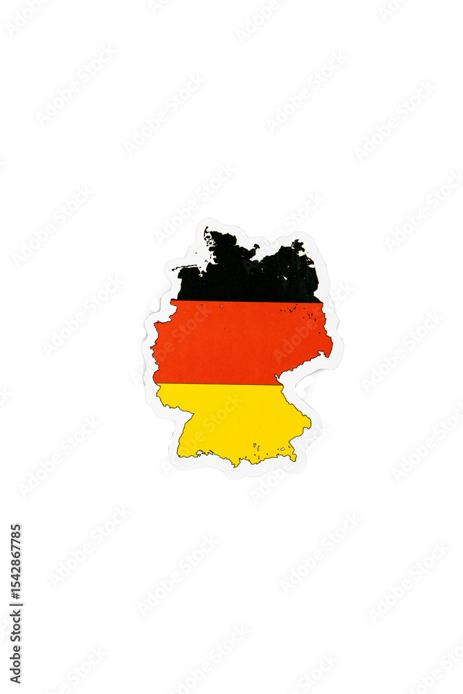Fototapeta premium Germany Map with Black Red Yellow Flag Colors