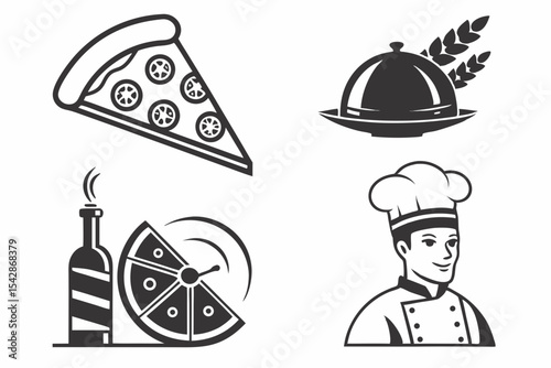 set of icons for bakery