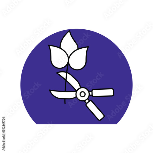 Pruners lineal color line icon with white background vector stock illustration