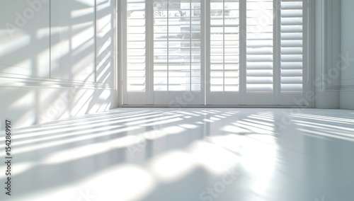 White room with sunlit shadows