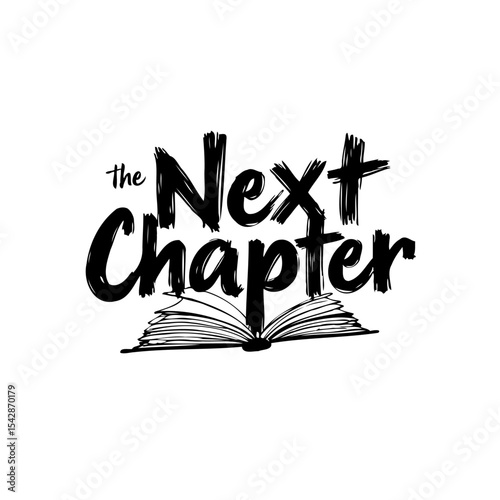 The Next Chapter: A Bold Typography Design Symbolizing New Beginnings and Stories