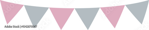 Triangle flag garland 2 colors -pink-gray