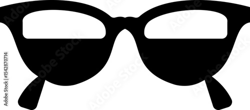 Sunglasses vector icon for fashion accessory design summer eyewear style and sun protection Men and women glasses. hipster frame, fashion black plastic rims. Trendy Optics Art, modern shade graphic